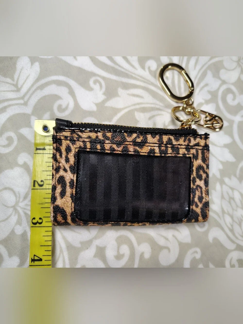 Victoria's Secret Leopard Classic Card Case Keychain Excellent Condition
